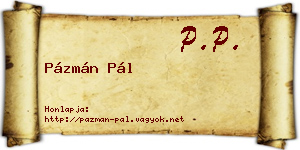 Pázmán Pál névjegykártya