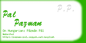 pal pazman business card