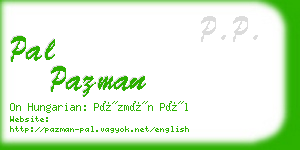 pal pazman business card